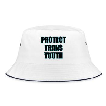Protect Trans Youth - Transgender Memorial Day - Bucket Hat - Weiß/Navy - Vorne