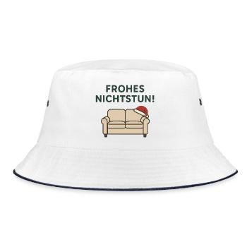 Frohes Nichtstun! - Bucket Hat - Weiß/Navy - Vorne