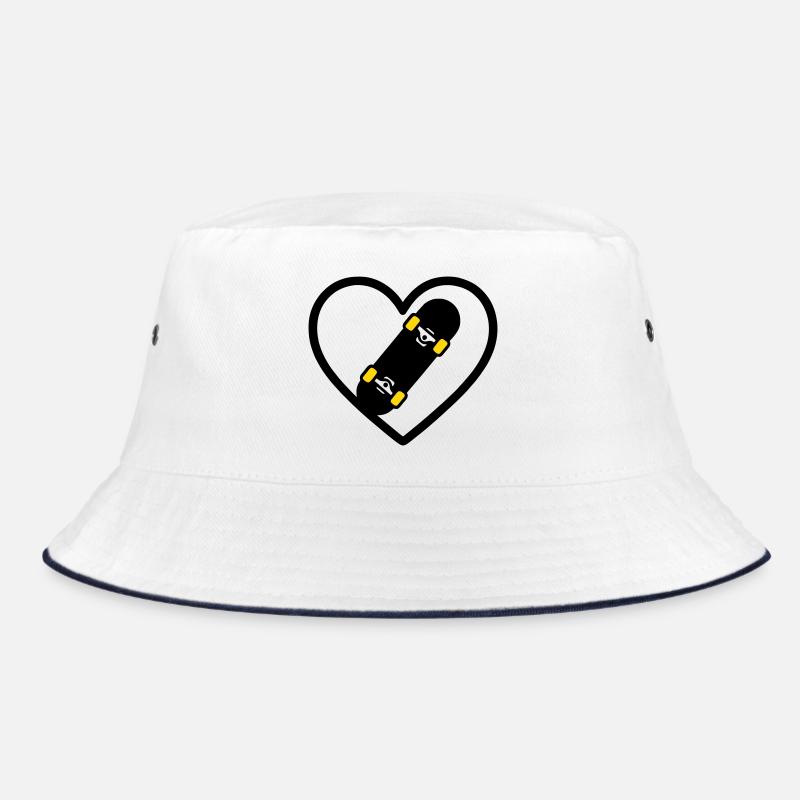 Skateboard Herz Sport Street Leidenschaft Bucket Hat