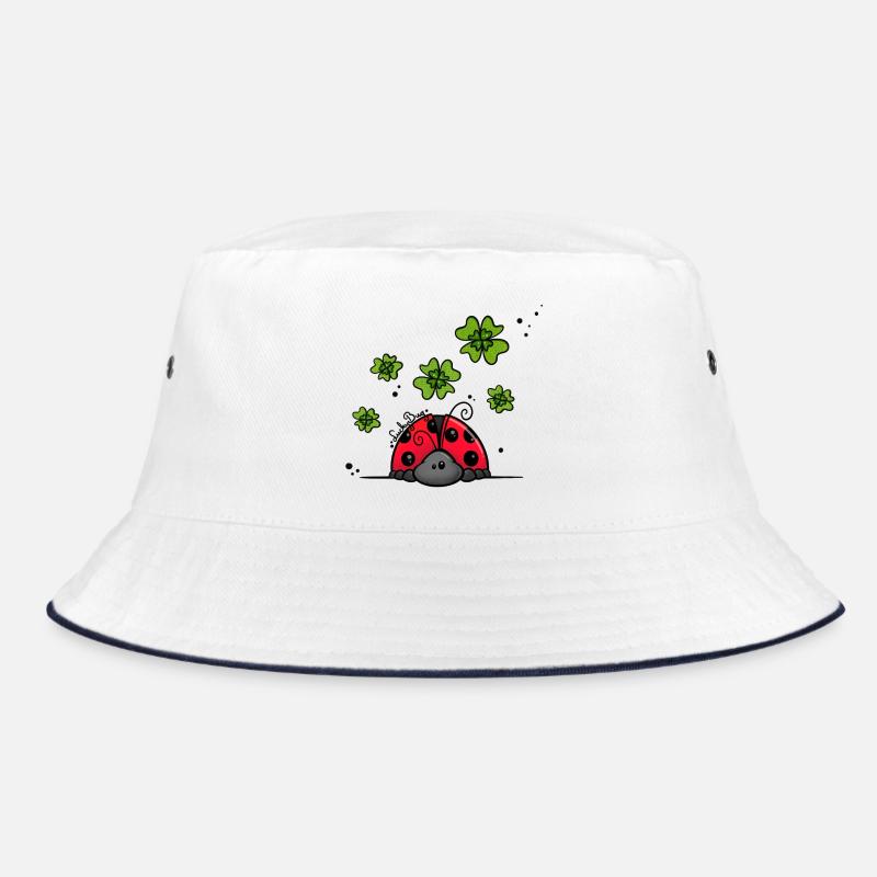 Ladybug with lucky clover Bucket Hat