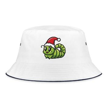 Worm Christmas - Bucket Hat - white/navy - Front