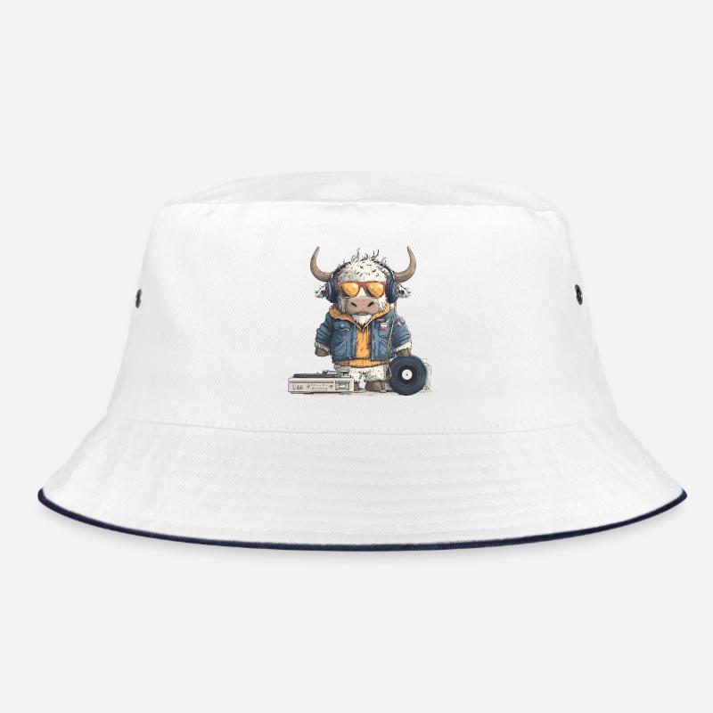 Stier DJ mit Kopfhörer Bucket Hat