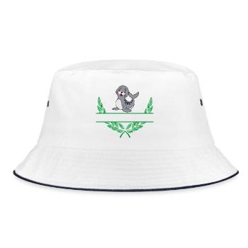 Seal with Namespace - Bucket Hat - white/navy - Front