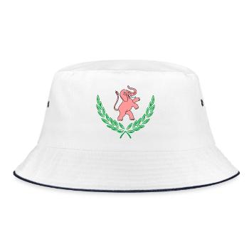 Pink elephant in laurel wreath - Bucket Hat - white/navy - Front