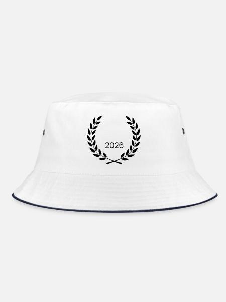 kranz_wappen_2026 - Bucket Hat - Weiß/Navy - Vorne