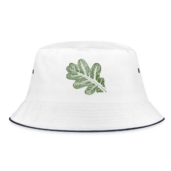 Oak leaf - Bucket Hat - white/navy - Front