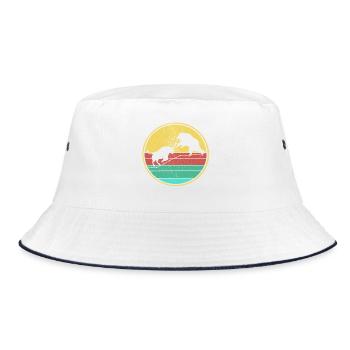 Bull vs Bear Retro - Bucket Hat - white/navy - Front