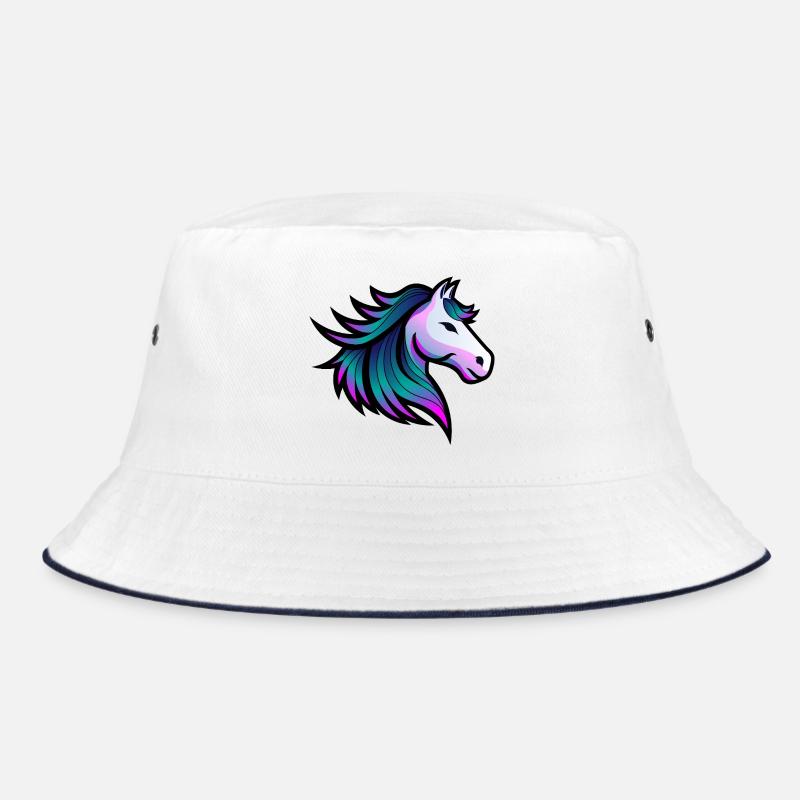 Indigo-Geist-Pferd-Illustration Bucket Hat