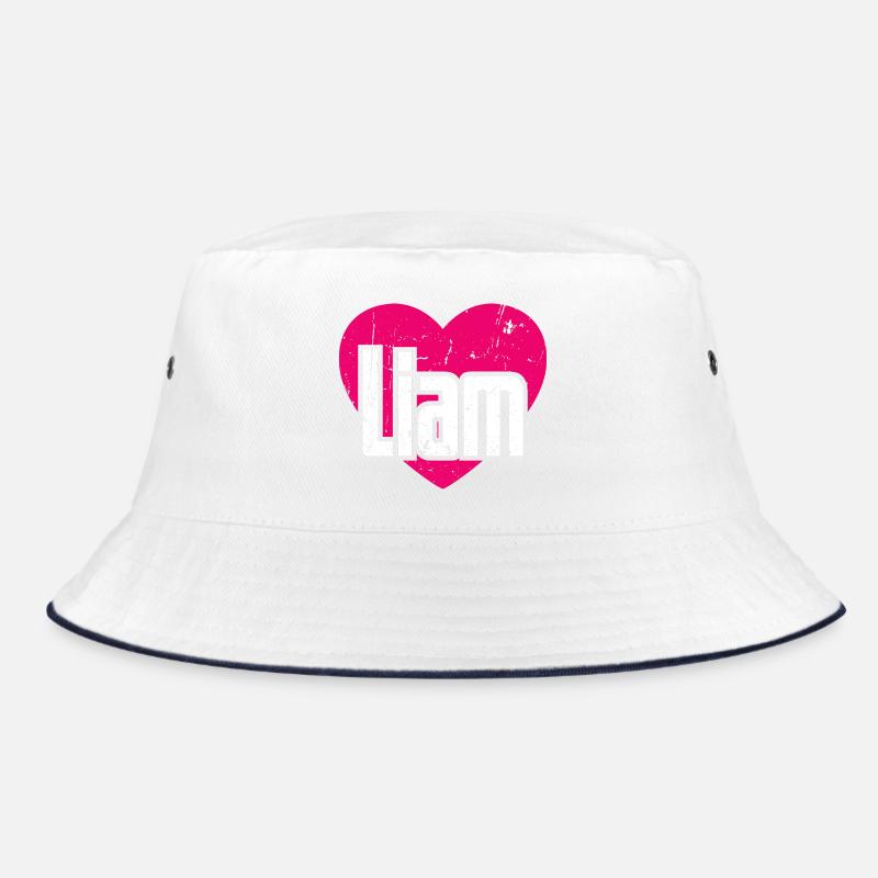 I Love Liam Pink Heart I Love Liam Bucket Hat