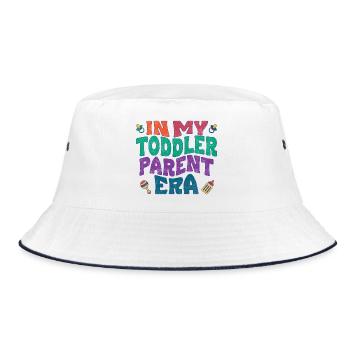 In my toddler parent era - Bucket Hat - Weiß/Navy - Vorne