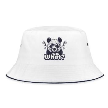 Panda, So What - Bucket Hat - white/navy - Front