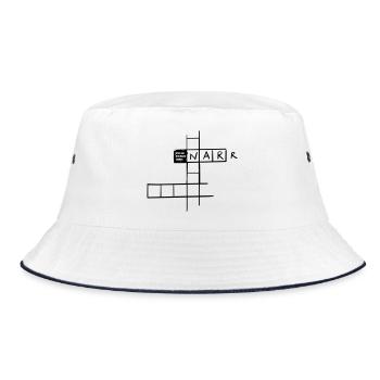 Irrer mit 3 Buchstaben - Bucket Hat - Weiß/Navy - Vorne