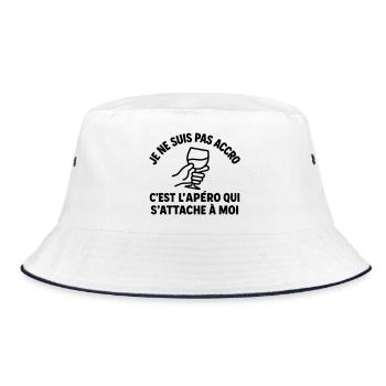 I'm not addicted, it's the humorous aperitif - Bucket Hat - white/navy - Front