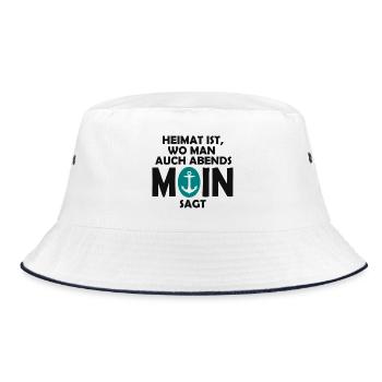 Home is where you say MOIN in the evening! - Bucket Hat - white/navy - Front
