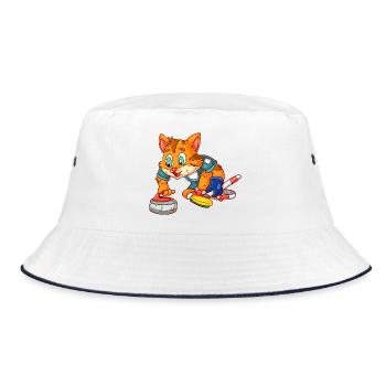 Chat joueur de curling - Bob - blanc/marine - Devant