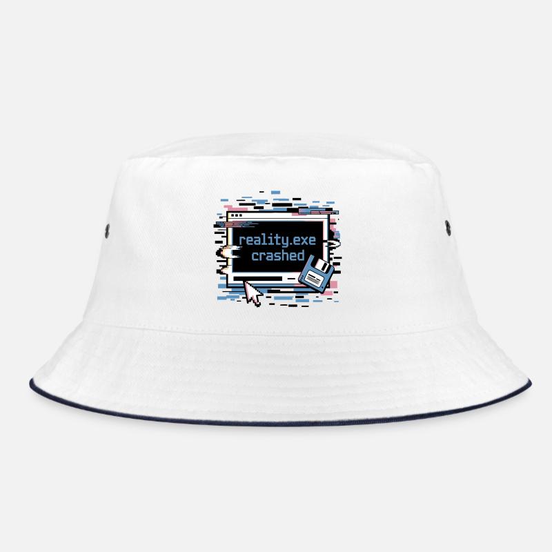 Reality.exe Crashed Retro Pixel Design Bucket Hat