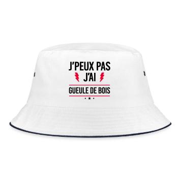 J’peux pas j’ai gueule de bois Humour Apéro - Bob - blanc/marine - Devant