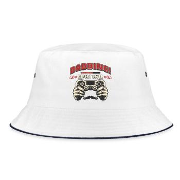 Dad Ding Expertenniveau | Gamer-Dad-Kleidung & Humor - Bucket Hat - Weiß/Navy - Vorne