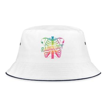 Regenbogen Radiologie Rippen - Bucket Hat - Weiß/Navy - Vorne