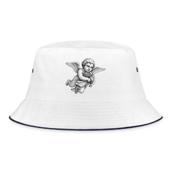 CUPID CHERUB - black & white - Bucket Hat - white/navy - Front