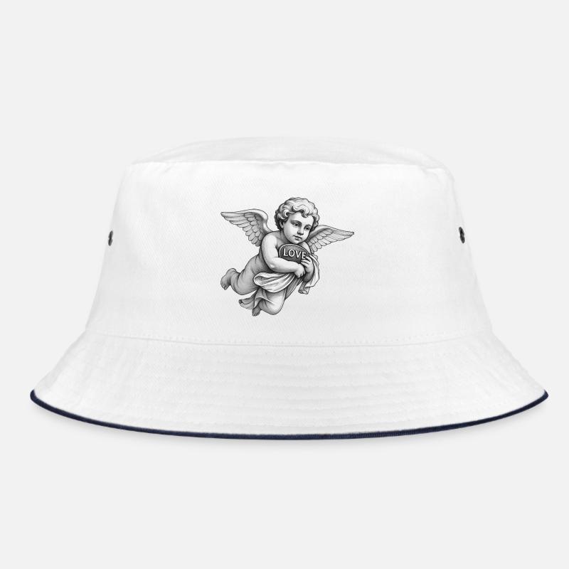 CUPID CHERUB - black & white - Bucket Hat - white/navy