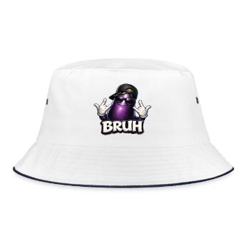 Aubergine Bruh Cool Kids Kinder - Bucket Hat - white/navy - Front