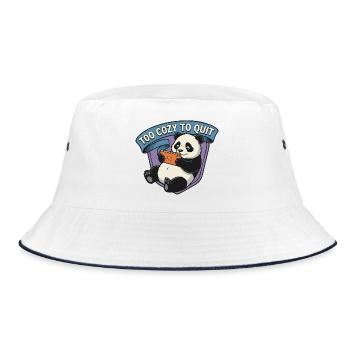 Too Cozy To Quit Panda - Bucket Hat - white/navy - Front