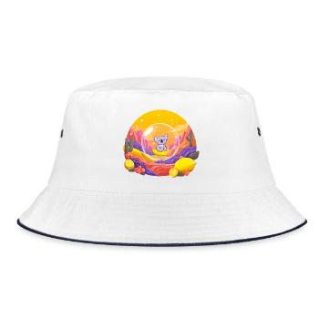 Koala im Glaskugel-Wunderland - Bucket Hat - Weiß/Navy - Vorne