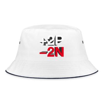 +2P -2N / +peace -hate - let's talk - Bucket Hat - white/navy - Front