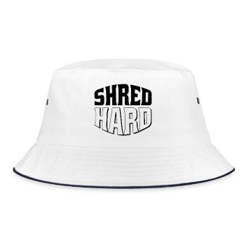 Shred Hard Snowboard Style - Bucket Hat - white/navy - Front