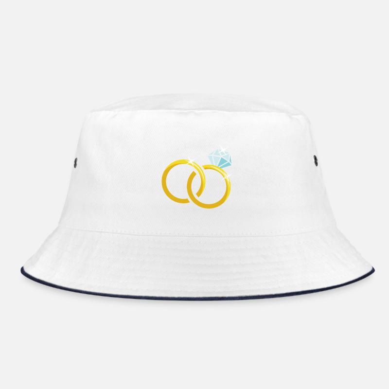 Goldene Eheringe mit Diamant Bucket Hat