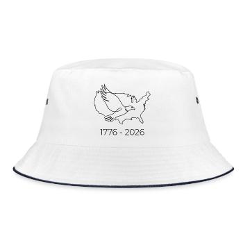  1776-2026 USA Semiquincentennial 250th - Bucket Hat - Weiß/Navy - Vorne