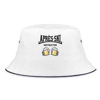 Après-Ski Instructor (Bier Apres Ski Konkav POS3C) - Bucket Hat - Weiß/Navy - Vorne