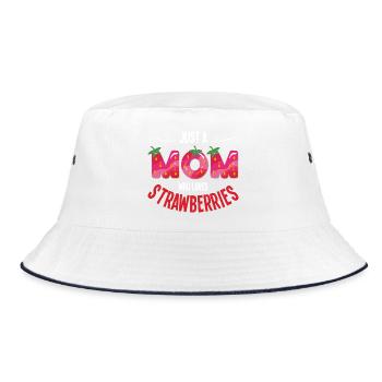 Nur eine Mama die Erdbeeren liebt - Bucket Hat - Weiß/Navy - Vorne