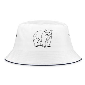 Polar bear - Bucket Hat - white/navy - Front