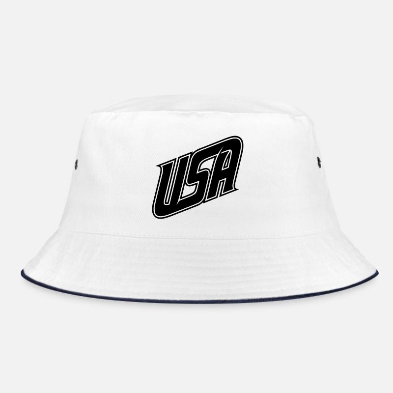 USA logo - color variable - Bucket Hat - white/navy