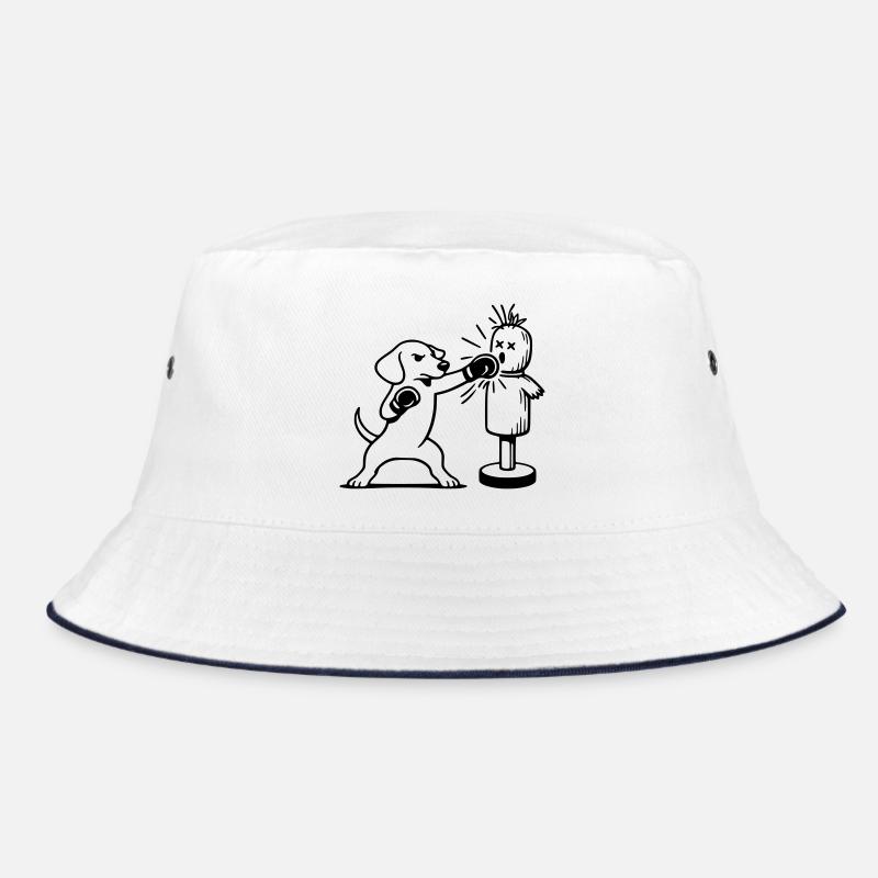 sparring dackel boxen line art  Bucket Hat