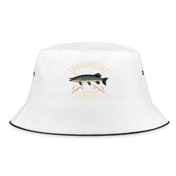 Né de pêcheur brochelier - Chemise de la phrase de pêche - Bob - blanc/marine - Devant