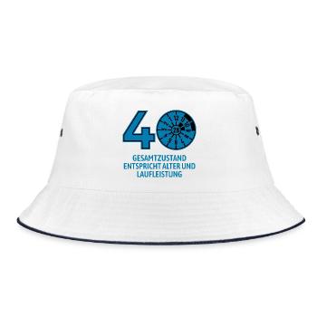 HU February 2026 - 40 Years - Birthday Gift - Bucket Hat - white/navy - Front
