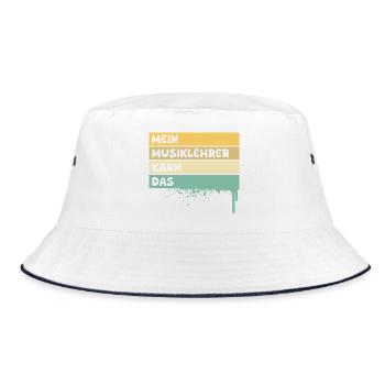 Profession: Music teacher - Bucket Hat - white/navy - Front