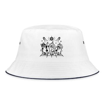 Dancing Party Dogs Kids Disco - Bucket Hat - white/navy - Front