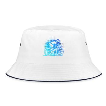 Roadbike motif with recognition value - Bucket Hat - white/navy - Front