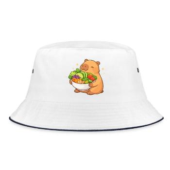 Capybara potelé avec bol de salade - Bob - blanc/marine - Devant