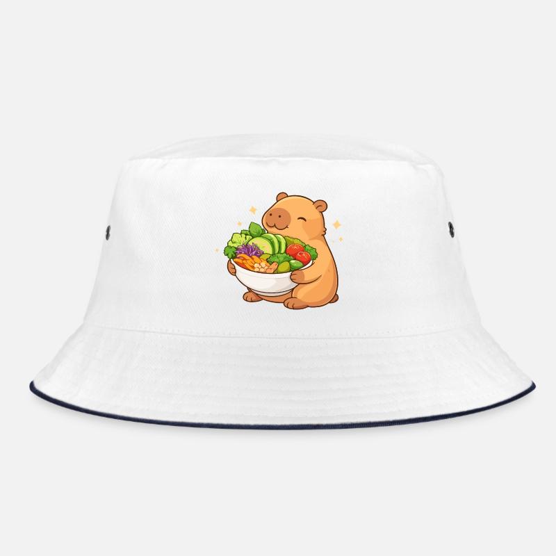 Pummeliges Capybara mit Salatschüssel Bucket Hat