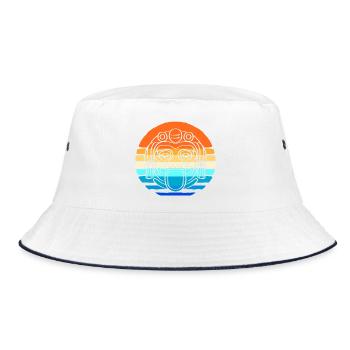 Inka Maya kalender aztec - Bucket Hat - Weiß/Navy - Vorne