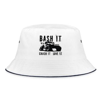 RC Rally buggy in Black and white - Bucket Hat - white/navy - Front