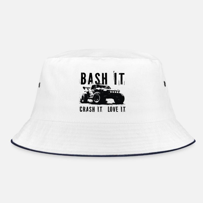 RC Rally Buggy in Schwarz-Weiß - Bucket Hat - Weiß/Navy
