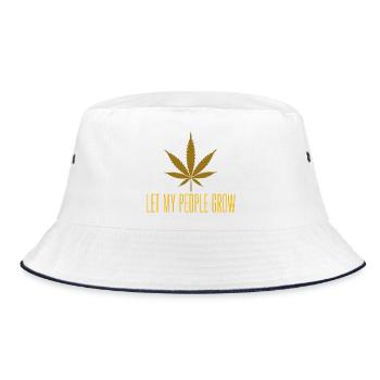 Feuille de cannabis dorée laisse mon peuple pousser - Bob - blanc/marine - Devant