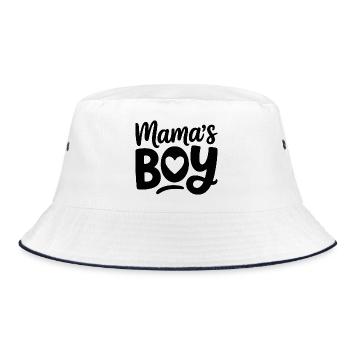 Mama's Boy with a heart in letters - Bucket Hat - white/navy - Front