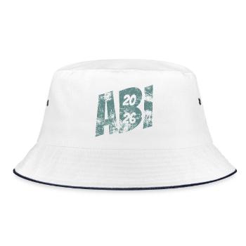 Abi 2026 - Abitur - Gift - Bucket Hat - white/navy - Front